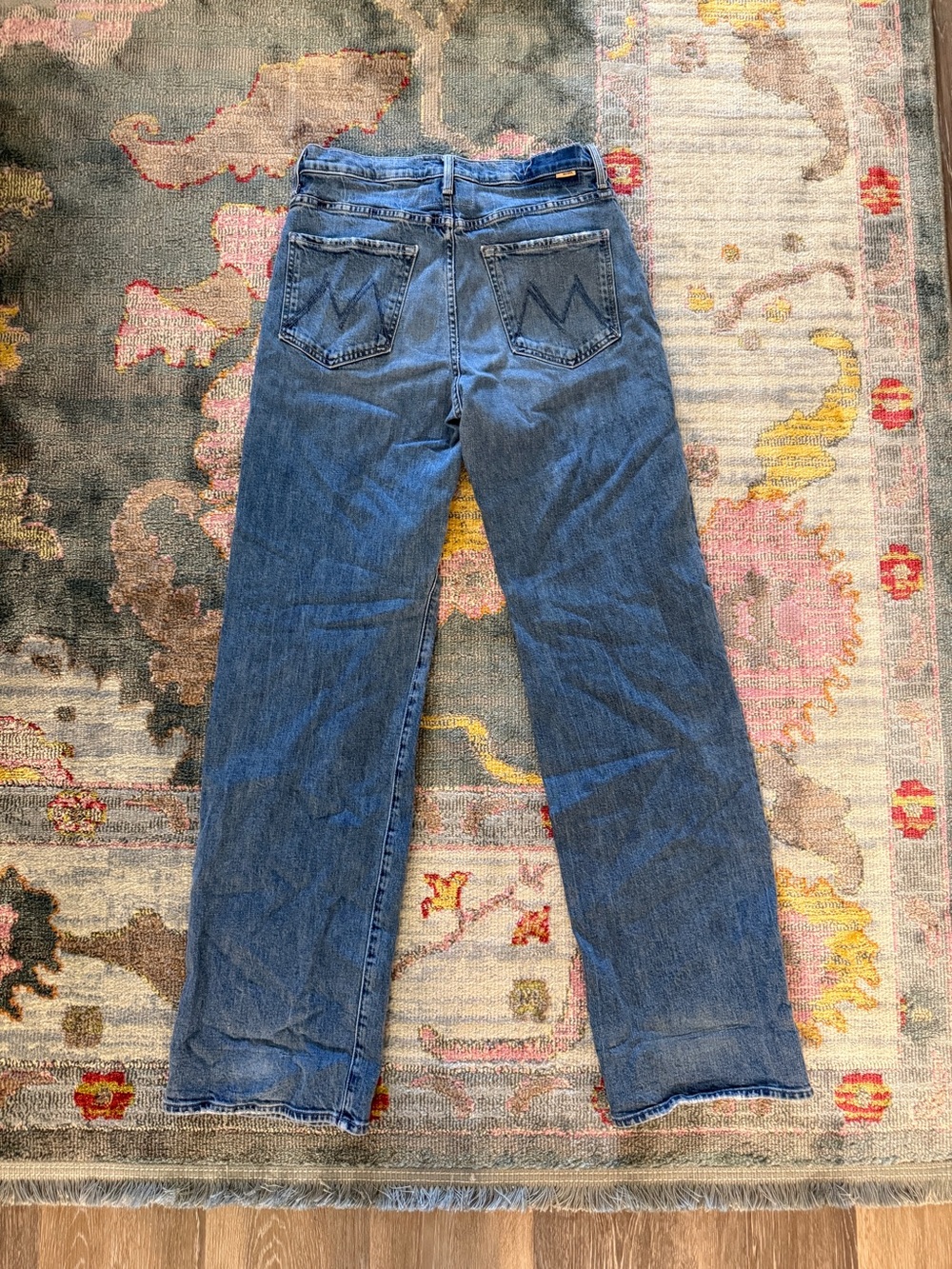 MOTHER Light Blue Straight Leg Jeans - Picture 4 of 6